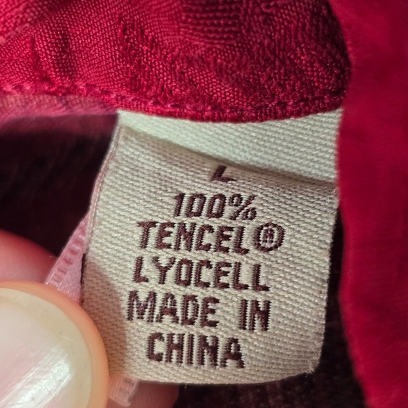 Tommy Bahama Shirt Mens Large Red Plaid Button Up Long Sleeve Tencel Casual - Picture 6 of 13